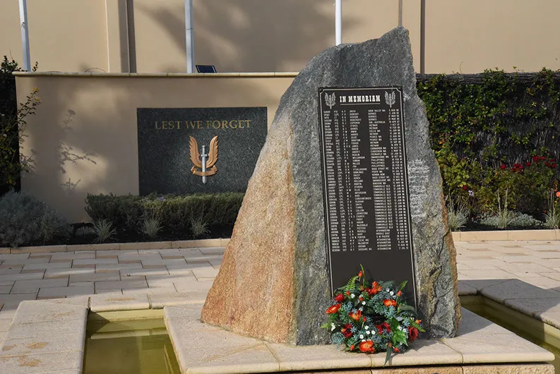 SAS Memorial Rock and Wreath